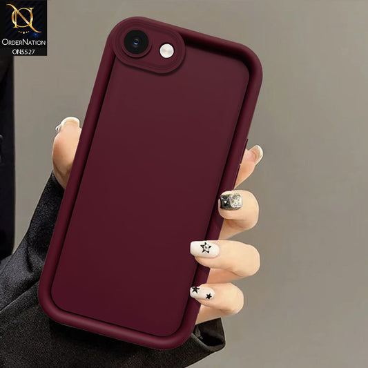 iPhone 16e Cover - Maroon - Soft Silicone Case With Round Bumper Matte TPU Shockproof Cover