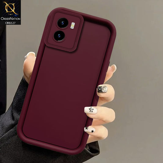 Vivo Y10 Cover - Maroon - Soft Silicone Case With Round Bumper Matte TPU Shockproof Cover