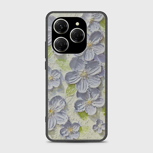 Tecno Spark 20 Pro Cover - Floral Series - Design 12 - Grey & Green - HQ Premium Shine Durable Shatterproof Case (Fast Delivery)