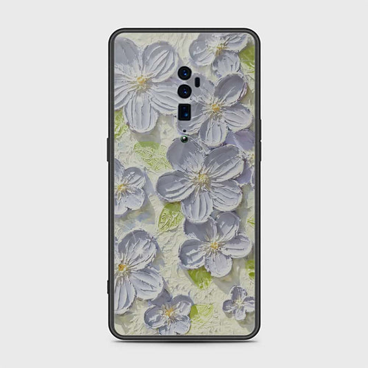Oppo Reno 10x Zoom Cover - Floral Series - Design 12 - Grey & Green - HQ Premium Shine Durable Shatterproof Case