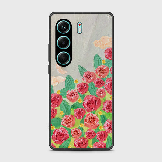 Tecno Camon 40 Pro Cover - Floral Series - Design 10 - Red & Green - HQ Premium Shine Durable Shatterproof Case