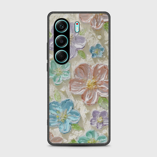 Tecno Camon 40 Pro Cover - Floral Series - Design 14 - Blue & Purple - HQ Premium Shine Durable Shatterproof Case