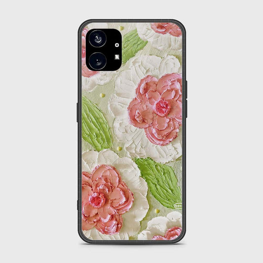 Nothing Phone 1 Cover - Floral Series - Design 13 - Offwhite & Green - HQ Premium Shine Durable Shatterproof Case