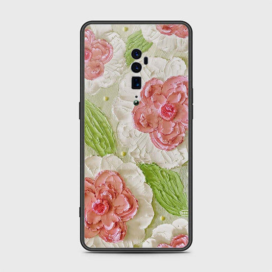 Oppo Reno 10x Zoom Cover - Floral Series - Design 13 - Offwhite & Green - HQ Premium Shine Durable Shatterproof Case