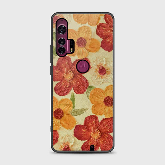 Motorola Edge Plus 2020 Cover - Floral Series - Design 6 - Red & Orange - HQ Premium Shine Durable Shatterproof Case