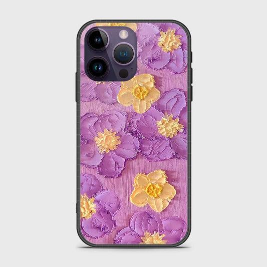 iPhone 14 Pro Max Cover - Floral Series - Design 8 - Purple & Yellow - HQ Premium Shine Durable Shatterproof Case