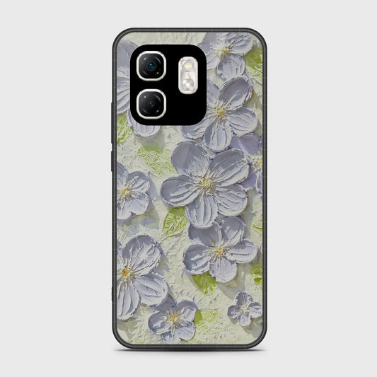 Infinix Smart 9 Cover - Floral Series - Design 12 - Grey & Green - HQ Premium Shine Durable Shatterproof Case (Fast Delivery)(FS)