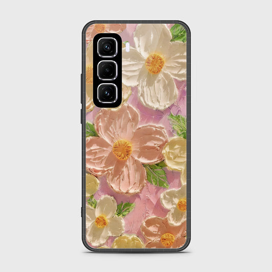 Infinix Hot 50 Pro Cover - Floral Series - Design 11 - White & Green - HQ Premium Shine Durable Shatterproof Case (fast Delivery)