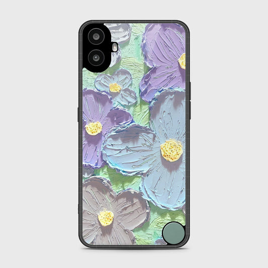 Nothing CMF Phone 1 Cover - Floral Series - Design 1 - Purple & Aqua - HQ Premium Shine Durable Shatterproof Case