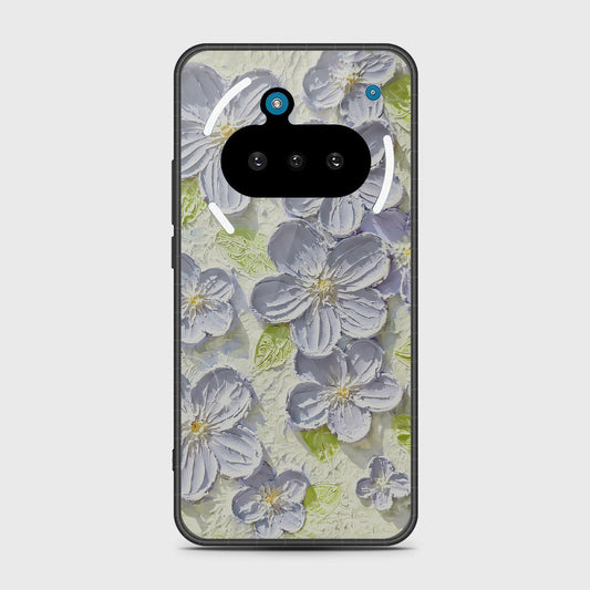 Nothing Phone 3a Cover - Floral Series - Design 12 - Grey & Green - HQ Premium Shine Durable Shatterproof Case