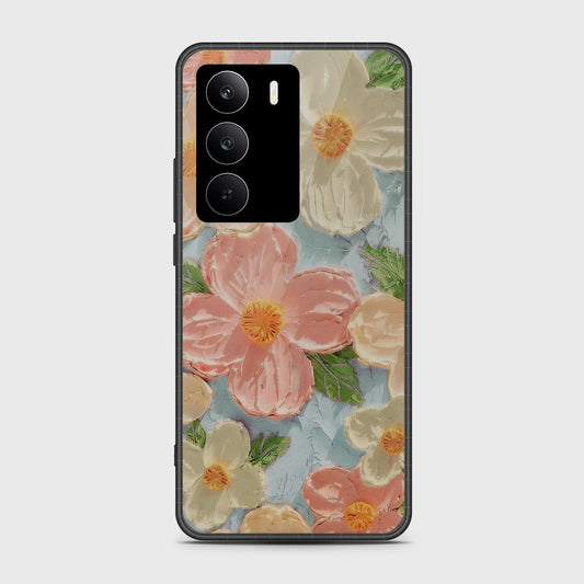 Realme C75 Cover - Floral Series - Design 16 - Cyan & Pink - HQ Premium Shine Durable Shatterproof Case