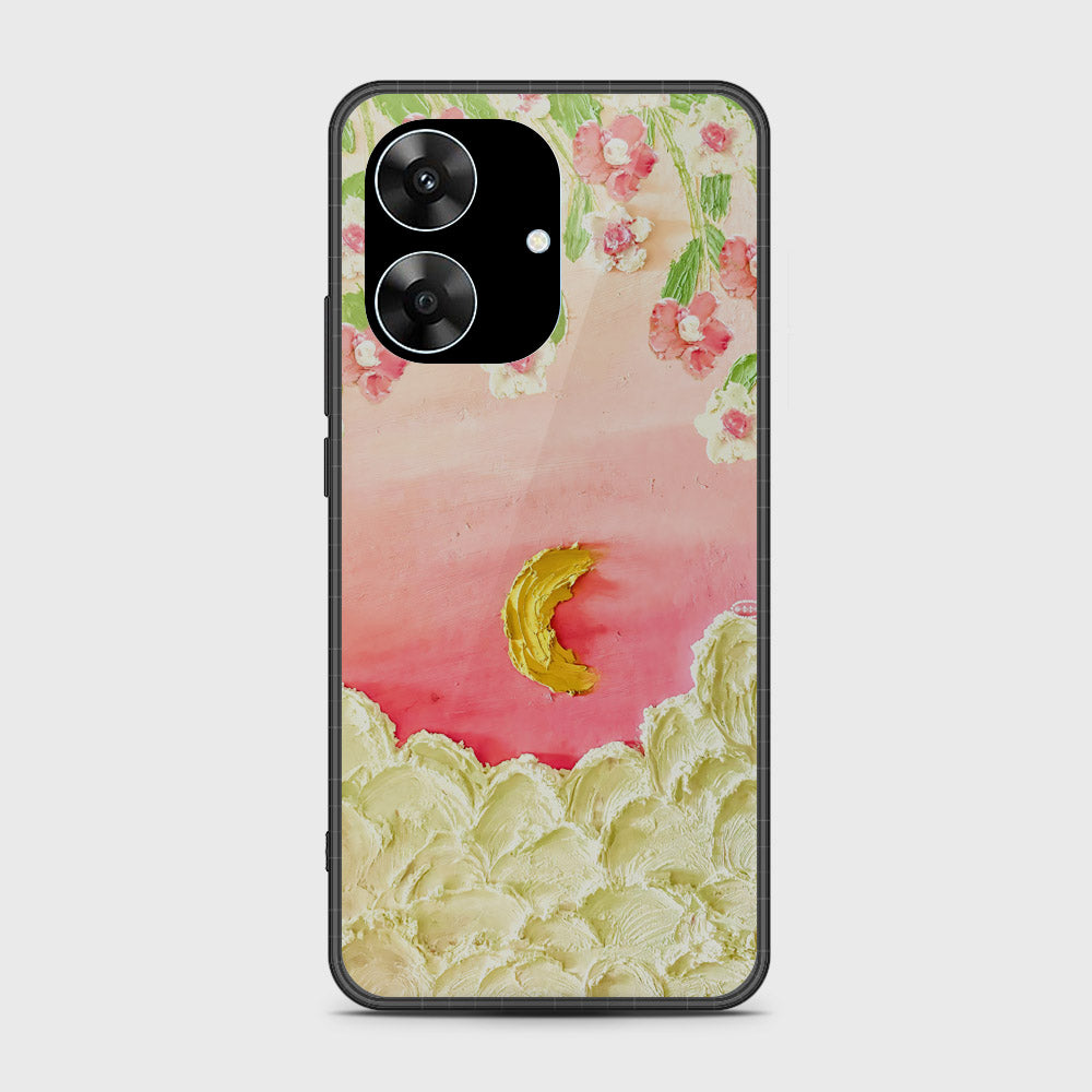 Realme Note 60 Cover Floral Series Design Pink Yellow