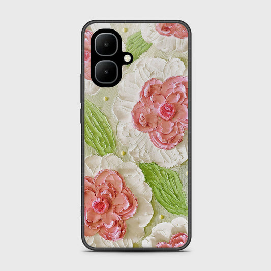 Infinix Smart 10 Cover - Floral Series - Design 13 - Offwhite & Green - HQ Premium Shine Durable Shatterproof Case