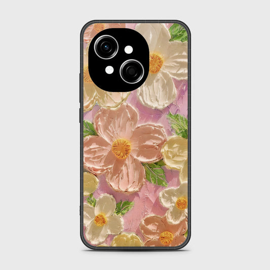 Tecno Pop 9 Cover - Floral Series - Design 11 - White & Green - HQ Premium Shine Durable Shatterproof Case