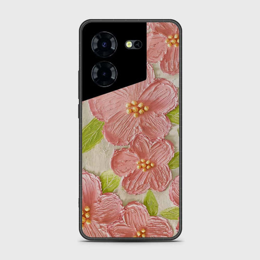 Tecno Pova 5 Cover - Floral Series - Design 9 - Pink & Green - HQ Premium Shine Durable Shatterproof Case