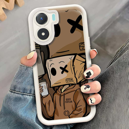 Vivo Y02s  - Offwhite - D4 - ONation Step Up Series - HQ Liquid Silicone Soft Case