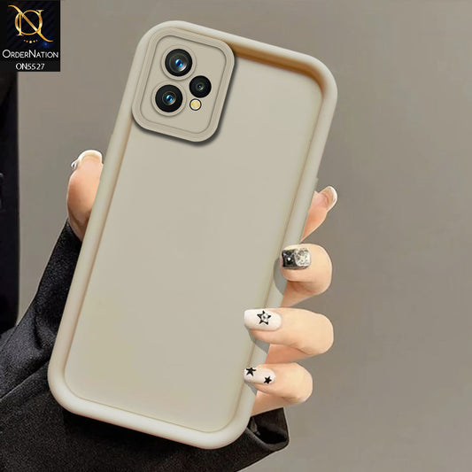 Realme 9 4G Cover - Off White -Soft Silicone Case With Round Bumper Matte TPU Shockproof Cover