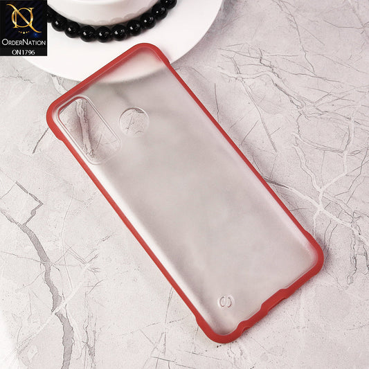 Tecno Camon 15 Cover - Red - Soft Colorful Border Semi Transparent Back Shell Case
