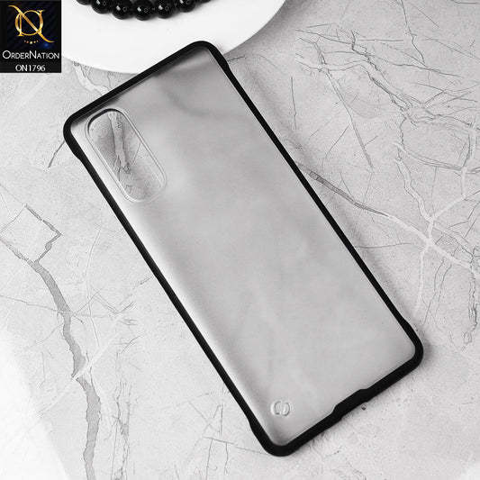 Oppo Find X2 Cover - Black - Soft Colorful Border Semi Transparent Back Shell Case