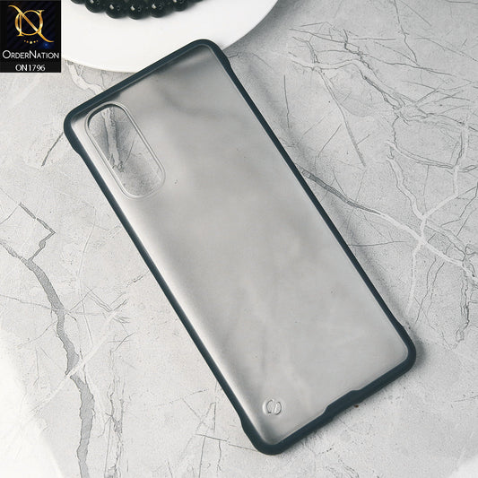 Oppo Find X2 Cover - Blue - Soft Colorful Border Semi Transparent Back Shell Case