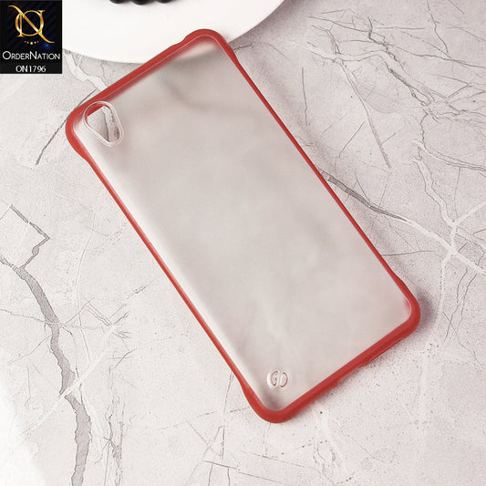 Oppo A37 Cover - Red - Soft Colorful Border Semi Transparent Back Shell Case