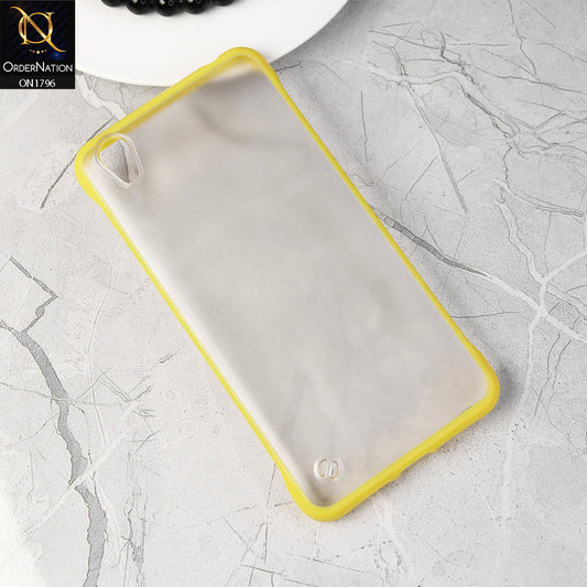 Oppo A37 Cover - Yellow - Soft Colorful Border Semi Transparent Back Shell Case