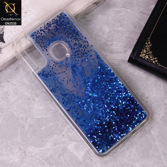 Vivo Y15 Cover - Blue - New Fashion Style Liquid Water Glitter Case