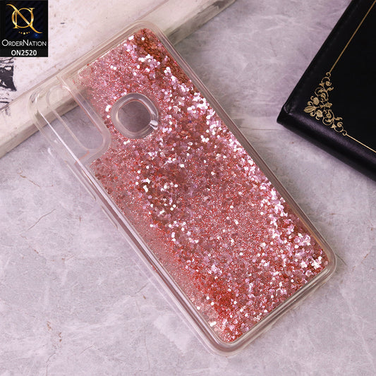Vivo Y12 Cover - Pink - New Fashion Style Liquid Water Glitter Case