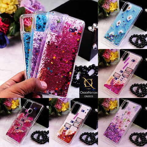 Samsung Galaxy M02s Cover - Design 6 - Trendy Bling Liquid Glitter Soft Case