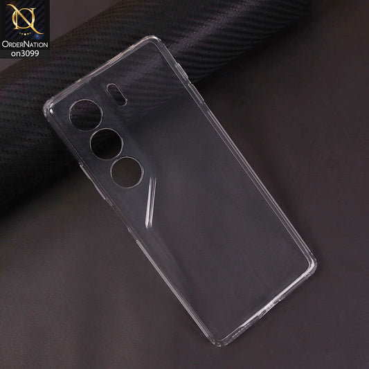 Tecno Camon 40 Cover - Transparent - Soft 4D Design Shockproof Silicone Transparent Clear Camera Protection Case