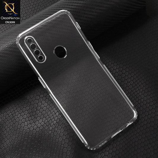 Oppo A8 Cover - Transparent - Soft 4D Design Shockproof Silicone Transparent Clear Camera Protection Case