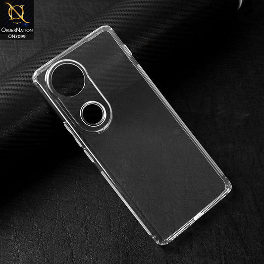 Vivo V50 Cover - Transparent - Soft 4D Design Shockproof Silicone Transparent Clear Camera Protection Case