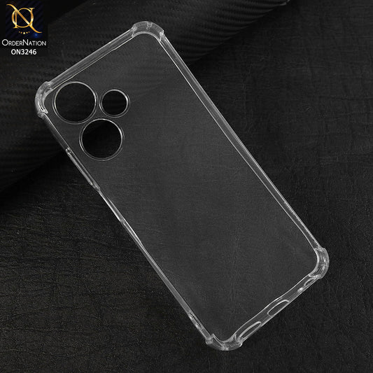 Infinix Hot 30 Play - Transparent -  Soft 4D Design Shockproof Silicone Transparent Clear Camera Protection Case