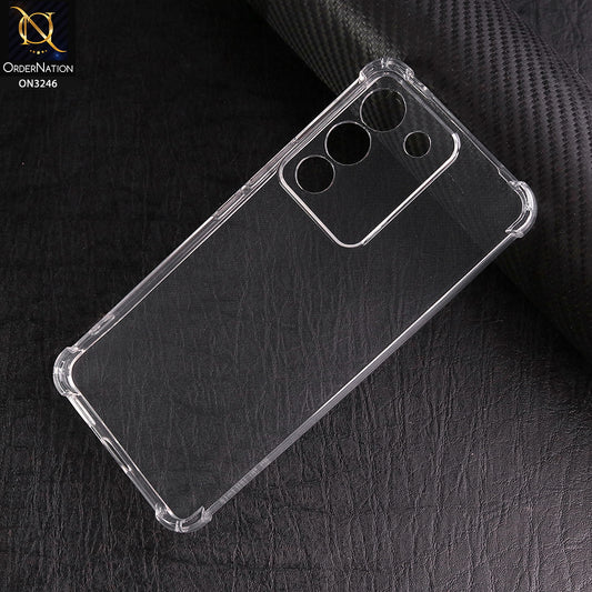 Vivo Y200 5G Cover - Transparent - Soft 4D Design Shockproof Silicone Transparent Clear Camera Protection Case