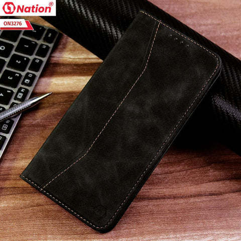 iPhone 15 Pro Cover - Black - ONation Business Flip Series - Premium Magnetic Leather Wallet Flip book Card Slots Soft Case
