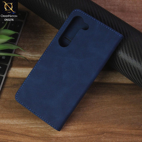 Samsung Galaxy S23 5G Cover - Blue - ONation Business Flip Series - Premium Magnetic Leather Wallet Flip book Card Slots Soft Case