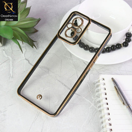 Oppo Reno 7 Lite Cover - Black - New Electroplated Side Borders Camera Protection Case