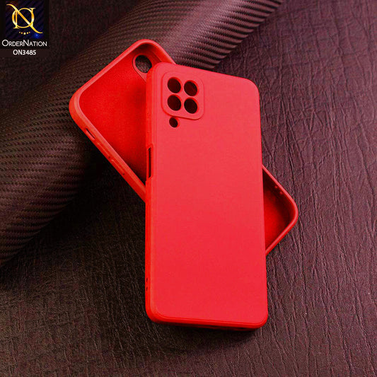 Samsung Galaxy A22 Cover - Dark Red - ONation Silica Gel Series - HQ Liquid Silicone Elegant Colors Camera Protection Soft Case