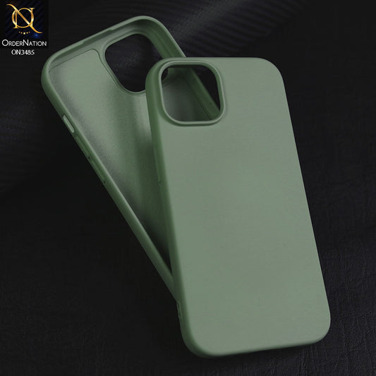 iPhone 15 Cover - Light Green - ONation Silica Gel Series - HQ Liquid Silicone Elegant Colors Camera Protection Soft Case
