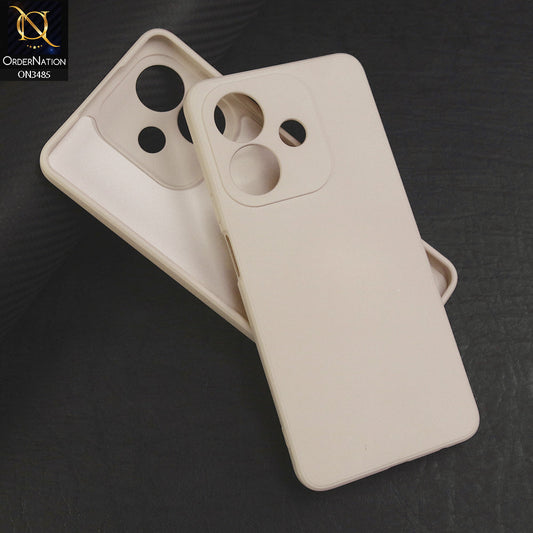 Oppo A3x 5G Cover - Off White - ONation Silica Gel Series - HQ Liquid Silicone Elegant Colors Camera Protection Soft Case