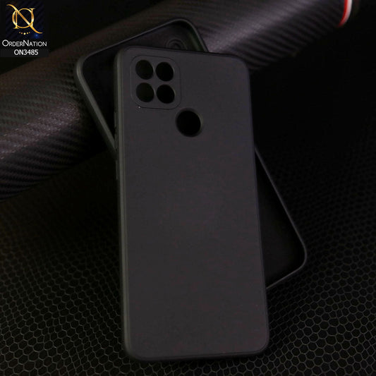 Oppo A15 Cover - Black - ONation Silica Gel Series - HQ Liquid Silicone Elegant Colors Camera Protection Soft Case