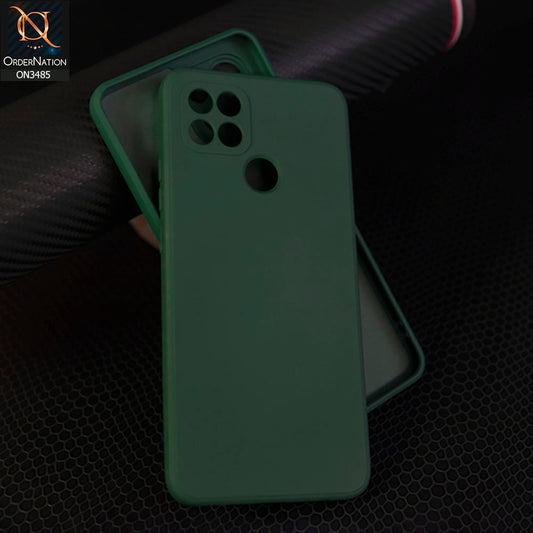 Oppo A15 Cover - Dark Green - ONation Silica Gel Series - HQ Liquid Silicone Elegant Colors Camera Protection Soft Case