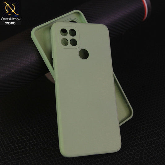Oppo A15s Cover - Light Green - ONation Silica Gel Series - HQ Liquid Silicone Elegant Colors Camera Protection Soft Case