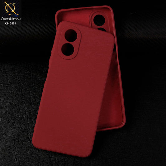 Oppo A18 Cover - Red - ONation Silica Gel Series - HQ Liquid Silicone Elegant Colors Camera Protection Soft Case