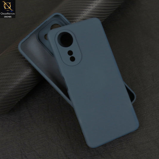 Oppo A58 4G Cover - Blue - ONation Silica Gel Series - HQ Liquid Silicone Elegant Colors Camera Protection Soft Case