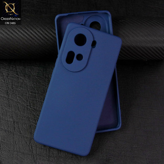 Oppo Reno 11 Cover - Blue - ONation Silica Gel Series - HQ Liquid Silicone Elegant Colors Camera Protection Soft Case