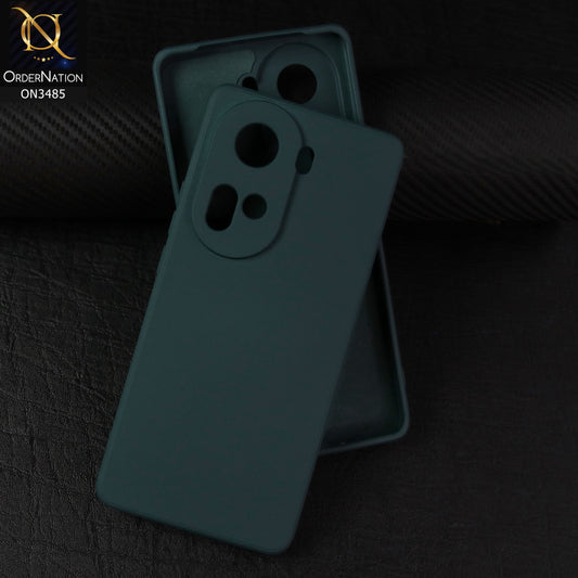 Oppo Reno 11 Cover - Green - ONation Silica Gel Series - HQ Liquid Silicone Elegant Colors Camera Protection Soft Case