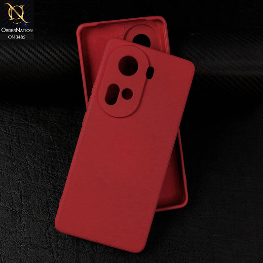Oppo Reno 11 Cover - Red - ONation Silica Gel Series - HQ Liquid Silicone Elegant Colors Camera Protection Soft Case