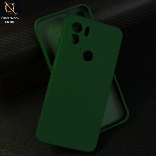 Xiaomi Redmi A1 Cover - Dark Green - ONation Silica Gel Series - HQ Liquid Silicone Elegant Colors Camera Protection Soft Case