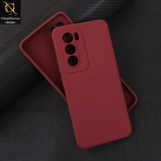 Oppo Reno 12 Cover - Red - ONation Silica Gel Series - HQ Liquid Silicone Elegant Colors Camera Protection Soft Case